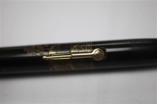 A Namiki pre-Dunhill Maki-e fountain pen, c.1925-28, 5.25in.